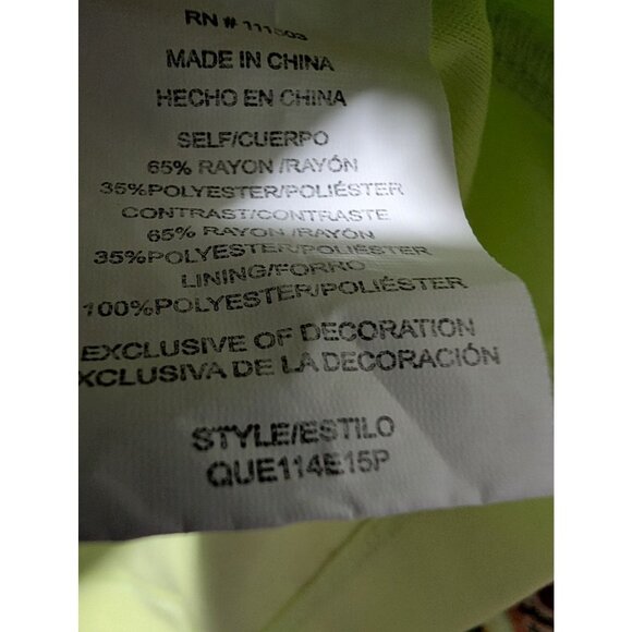 Figueroa & Flower Lime Green Embroidered Boho Blouse Size PM Womens Top - Picture 6 of 6